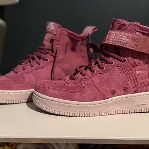 Nike High-Top Sneakers in Deep Red